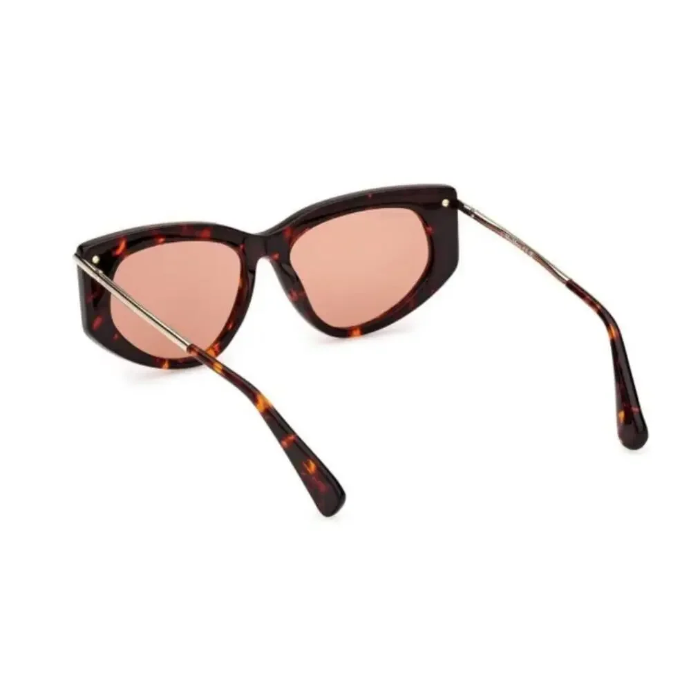 Max Mara Beth Round Sunglasses brown red